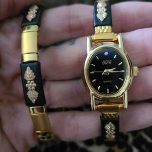 Black Hills Gold,Diamond @ 12:00. 10/12K Women's Watch.  Bracelet Available